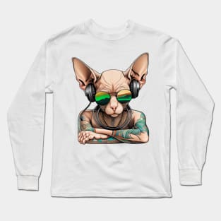 Dj Sphynx Cat Long Sleeve T-Shirt